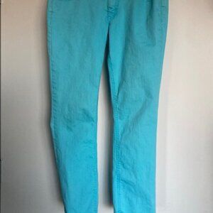 Turquoise stretch skinny jeans